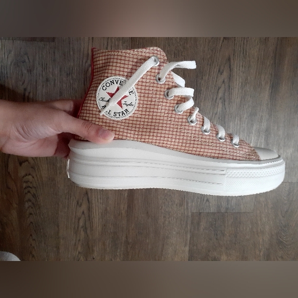 Converse All Star Move Platforms In Checkered, Size 8 - Picture 3 of 4